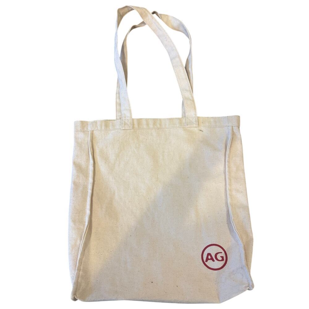 AG Adriano Goldschmied Beige Canvas Tote Bag Sachel Purse Bookbag Jeans